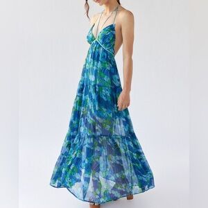 Urban Outfitters Blue Floral Maxi Dress – M